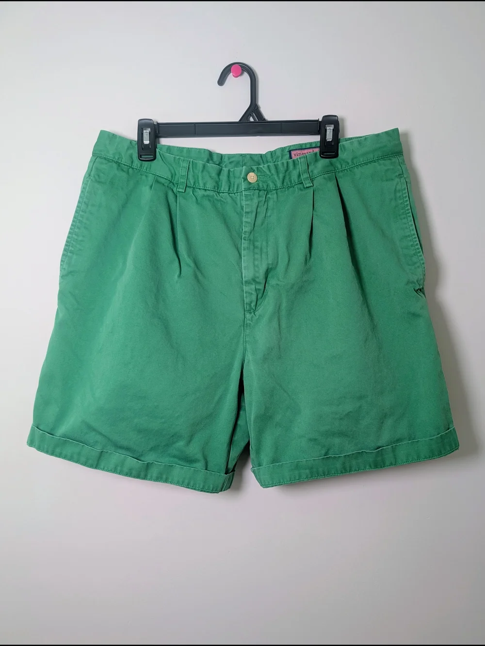 Vineyard Vines Green Cotton Twill Club Shorts Men's 36 Classic Chino Casual